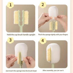 New 5-In-1 Cup Washing Household Multi-Function Cup Brush Water Cup Insulation Cup Brush Bottle Cleaning Sponge Brush