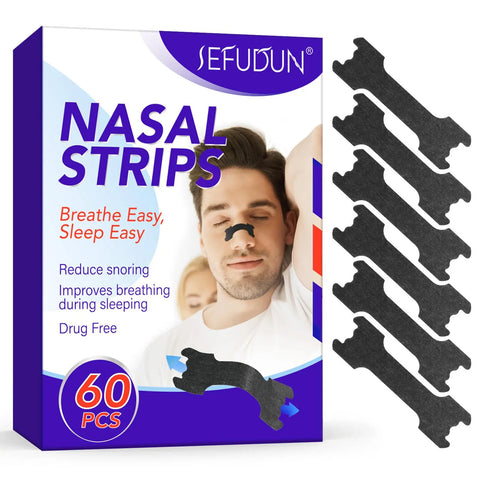 Nasal Care Tools, 60Pcs Nose Strips for Breathing, Drug-Free, Nasal Strips for Snoring Relief, Nasal Congestion Relief Due to Colds & Allergies