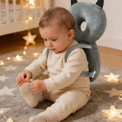 Baby Head Protector Cushion Backpack Harness for Walking & Crawling, Christmas Elements, Adjustable Newborn Toddler Safety Gear, Bee Design, Cute