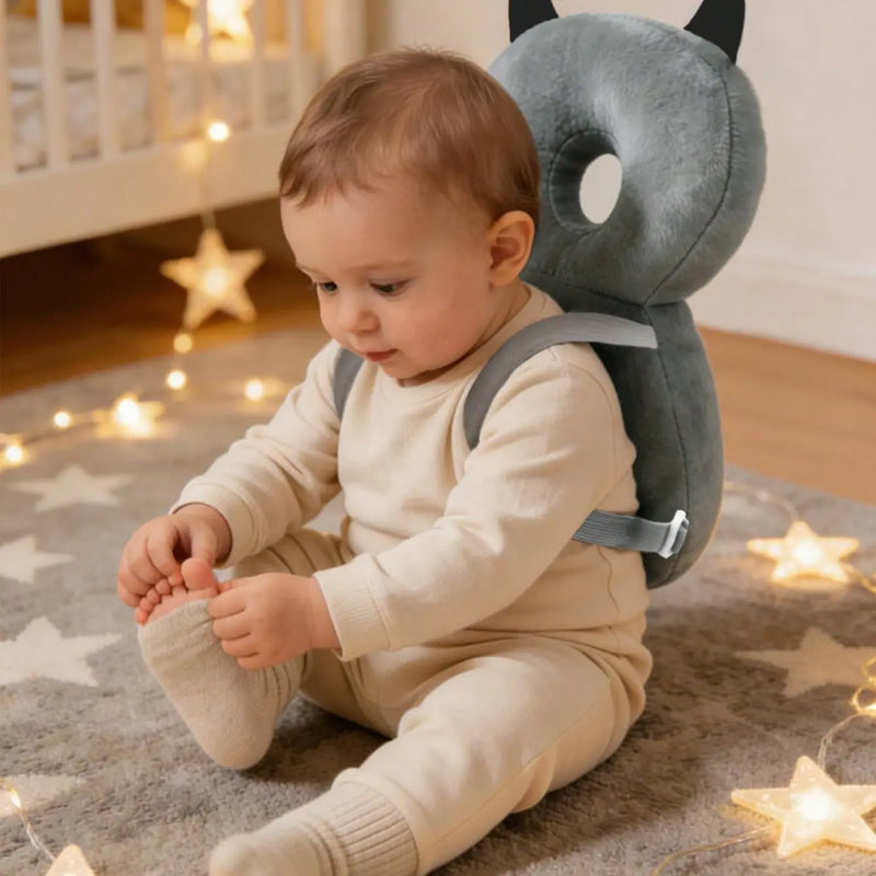 Baby Head Protector Cushion Backpack Harness for Walking & Crawling, Christmas Elements, Adjustable Newborn Toddler Safety Gear, Bee Design, Cute
