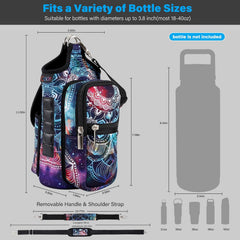 Magnetic Gym Water Bottle Bag with Phone Pocket & Adjustable Strap