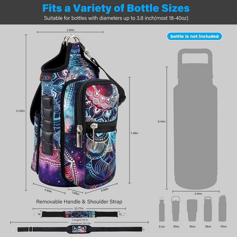 Magnetic Gym Water Bottle Bag with Phone Pocket & Adjustable Strap