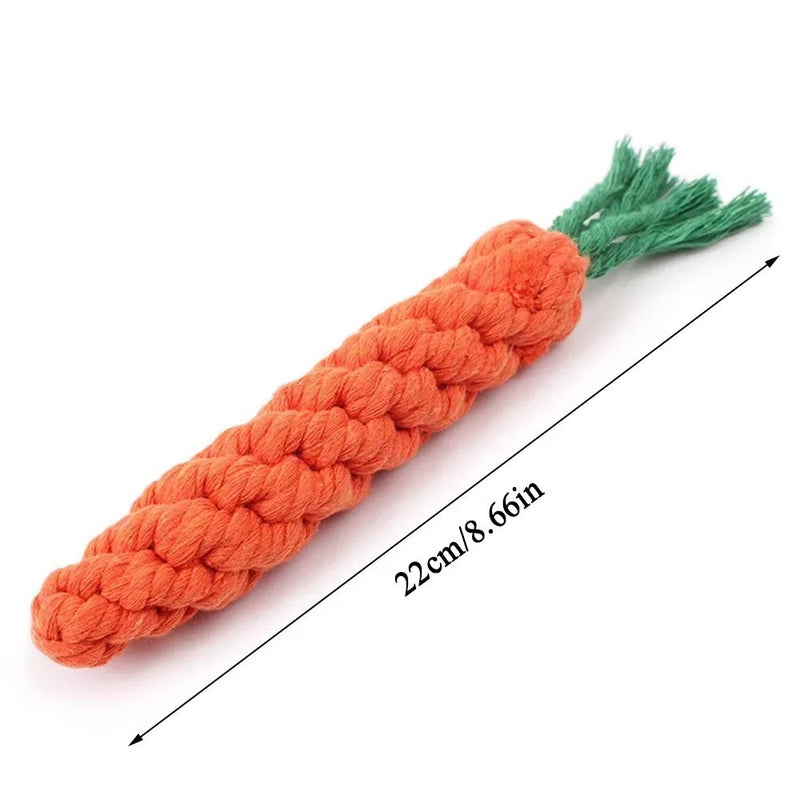 Carrot Shaped Dog Bite Rope Toy | Durable Chew Toy for Puppies Teeth Cleaning