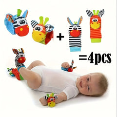 2/4 Counts Interactive Sensory Baby Toys with Sound, Cute Plush Toys and Infant Rattles, Perfect Gifts for Halloween, Christmas and Thanksgiving