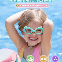 **Marisun Kids Swim Goggles (2-Pack) – Anti-Fog, UV Protection, Wide View Swimming Goggles for Boys & Girls Ages 3–15+, Shatter-Resistant Lenses for Pool, Beach & Outdoor Swimming**