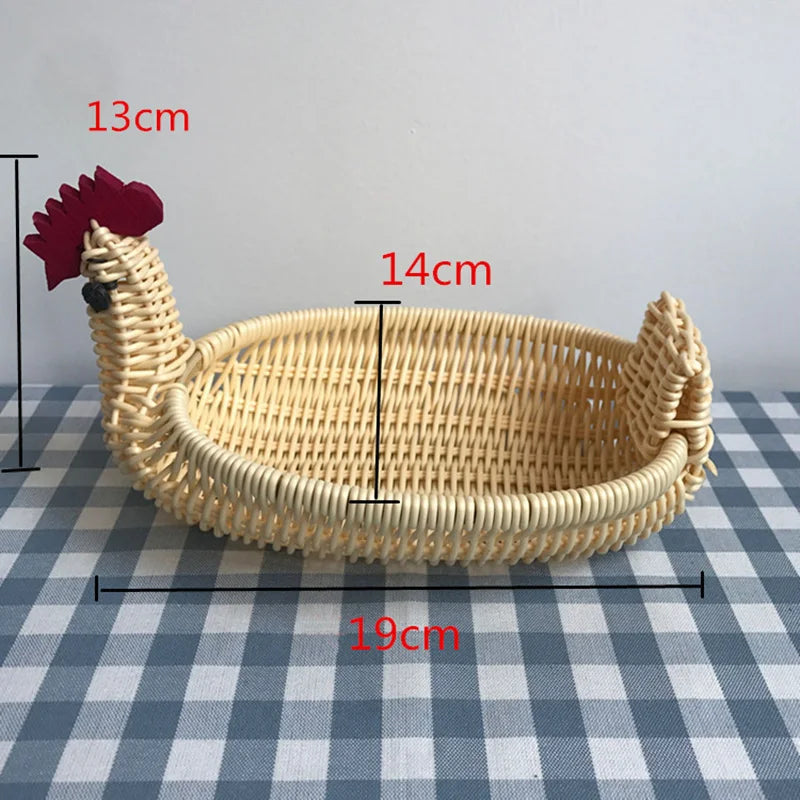 Simulated Animal Imitation Rattan Woven Storage Basket Household Storage Decoration Decoration Fruit Toy Basket Handmade Crafts