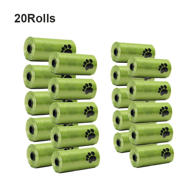 New 300PCS/20 Rolls Pet Biodegradable Trash Bag Dog Poop Bags Scented Poo Bag Degradable Cat Waste Bags Dog Poop Dispenser Gifts