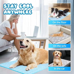 2025 New Dog Cooling Mat Summer Washable Portable Pet Coolings Pad for Dogs Cat Ice Silk Blanket Sofa Breathable Sleeping Mat