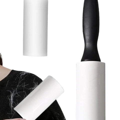 LMMAKE Roller Type Hair Adhesive-1 Handle-2 Rolls of Paper Super Sticky Roller Set Portable Non Electric for Quickly Removing Pet Hair from Clothes Furniture Carpets with Dust Roller Replacement Kit for Pet Hair Remover