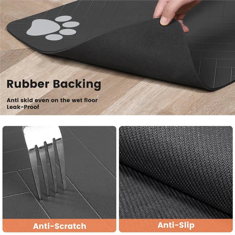Pet Feeding Dropshipping Pet Placemat for Food and Water Bowl, with Waterproof Rubber Backing, Quick Dry Water Mat for Dog Cat