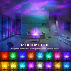 RGB Cube Northern Lights 16 Colour Aurora Projector Lamp Ocean Wave Night Lights