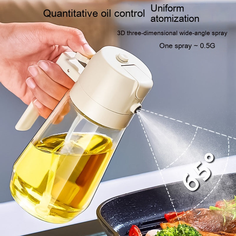 470ML Olive Oil Sprayer Dispenser for Cooking BBQ 2 in 1 Glass Oil Vinegar Soy Sauce Spray Kitchen Oil Bottle for Air Fryer