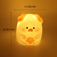 Silica Gel Night Light Bedroom Decor Lights Button Battery Powered Moonlight Cartoon Animal Lamps Children Gift Decorative Lamp