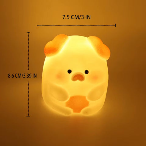 Silica Gel Night Light Bedroom Decor Lights Button Battery Powered Moonlight Cartoon Animal Lamps Children Gift Decorative Lamp