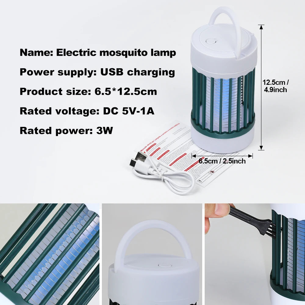 USB Charging Electric Mosquito Killer Lamp UV Light USB 5V Bug Zapper Mosquito Lamp for Bedroom Outdoor Camping Mosquito Lamp