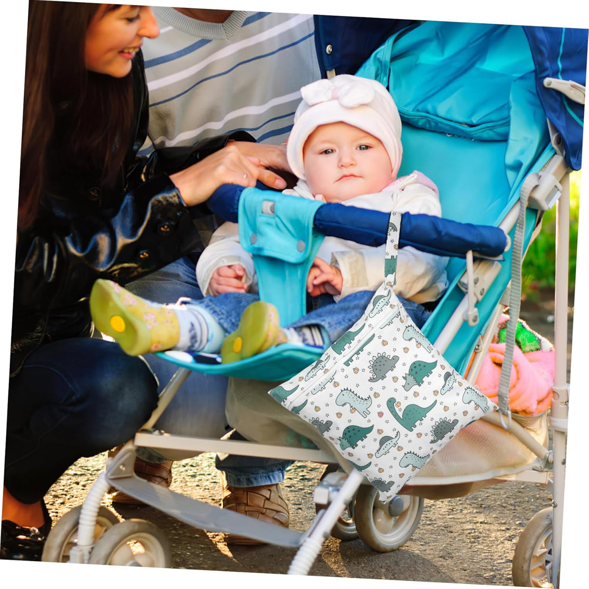 2Pcs Cartoon Zippered Wet Bags Reusable Storage Pouches Diaper Bag Organizer for Swimmers Daycare Parents
