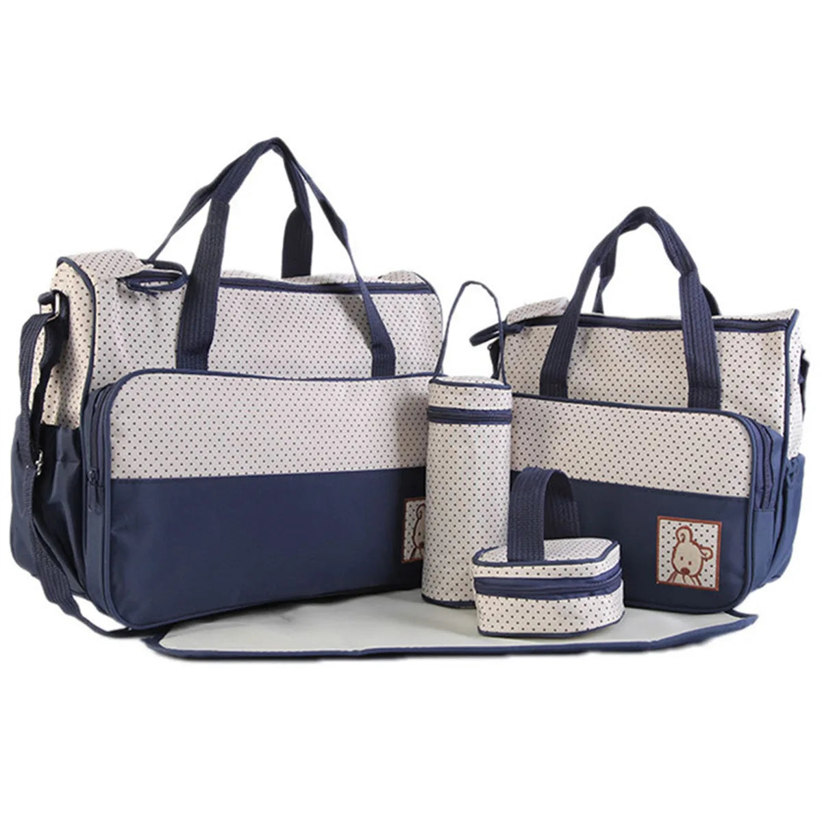Parent Child Travel Mommy Bag Fashion Crossbody Bag Home Multifunctional Large Capacity Handbag Five Piece Diaper Bag Set