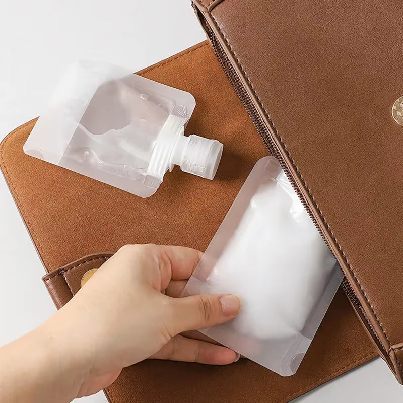 New 5Pcs 30Ml/50Ml/100Ml Refillable Travel Boats Empty Cosmetic Container Travel Bottles Liquid Cosmetic Storage Pouches FZP02