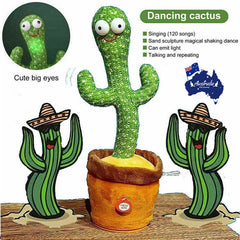 Dancing Talking Singing Shaking Cactus Kids Gift Plush Doll USB Charging Toy