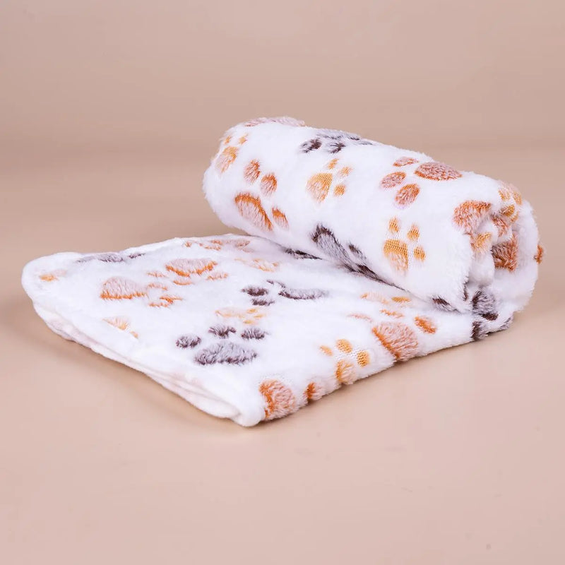 Cartoon Paw Pattern Plush Blanket, Soft Pet Blanket, Pet Blanket for Dog & Cat, Christmas Gift