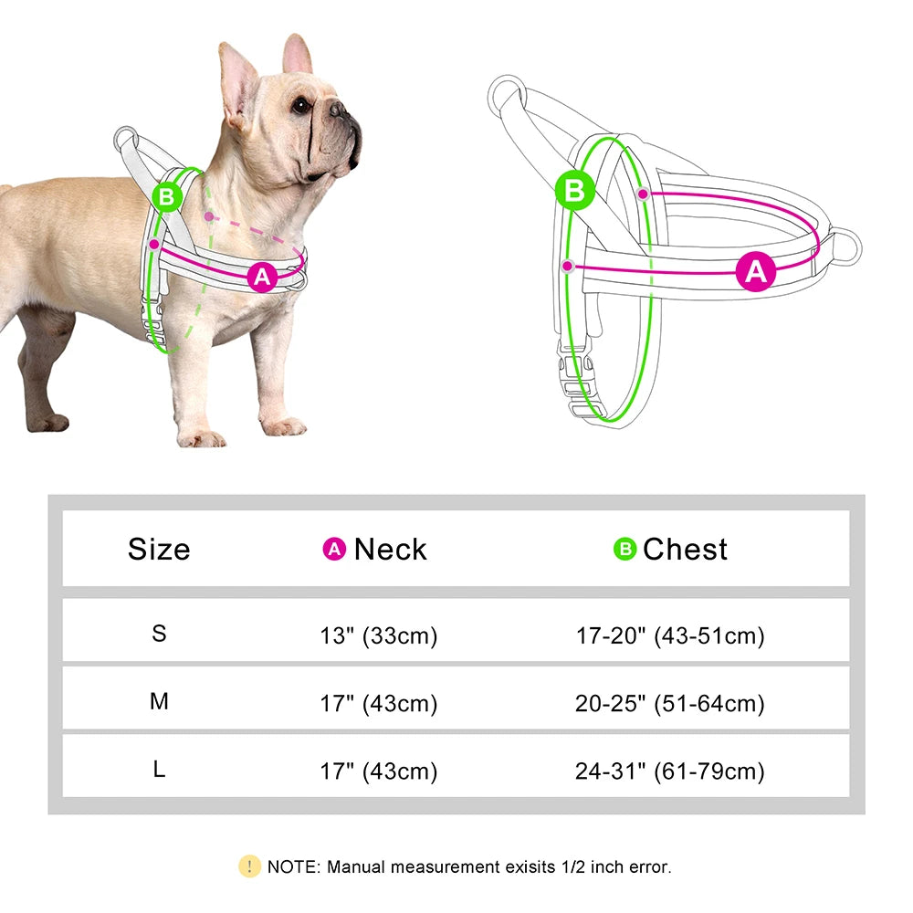 Quick Control Dog Harness with Handle No Pull Nylon Dogs Vest Harness Colorfull Print Pet Harness Adjustable Bulldog Chihuahua