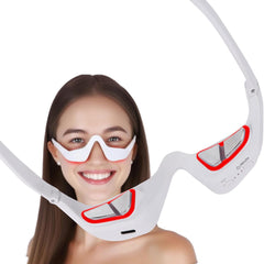 3D Wrap-Around Under-Eye Red Light Therapy Glasses, Adjustable Microcurrent Eye Massager for Dark Circles, Puffiness & Wrinkles, Rechargeable under Eyes Treatment for Women Eye Bags