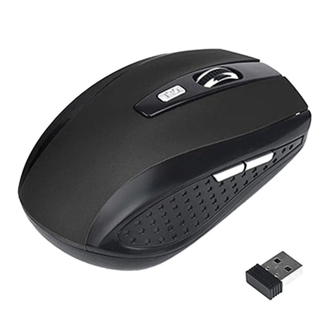 Computer Wireless Optical Mouse Fast Speed 6 Buttons Gaming Mice 800/1200/1600DPI Desktop PC Portable Matte Black