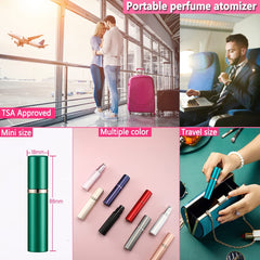 Travel Perfume Refillable Bottle Atomiser - 3-Pack 5ML  Perfume Atomiser, Pocket Perfume Dispenser, Scent Pump Case, Leakproof Portable Perfume Sprayer for Women and Men (Black & Grey & Gold)