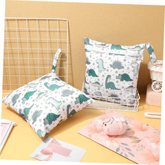 2Pcs Cartoon Zippered Wet Bags Reusable Storage Pouches Diaper Bag Organizer for Swimmers Daycare Parents