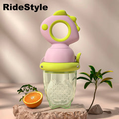 2 Pcs Silicone Fruit Teether, Rotating Push Type Fruit Feeder, Baby Food Push Spoon – Easy Baby Food Dispenser, Blue / Green / Pink