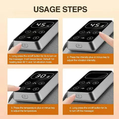 Electric Cordless Knee Massager, Electric Heated Knee Brace, 5 Heat Levels & 3 Massage Modes, Suitable for Men and Women, Include Knee Strap Combo