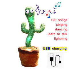 Dancing Talking Singing Shaking Cactus Kids Gift Plush Doll USB Charging Toy
