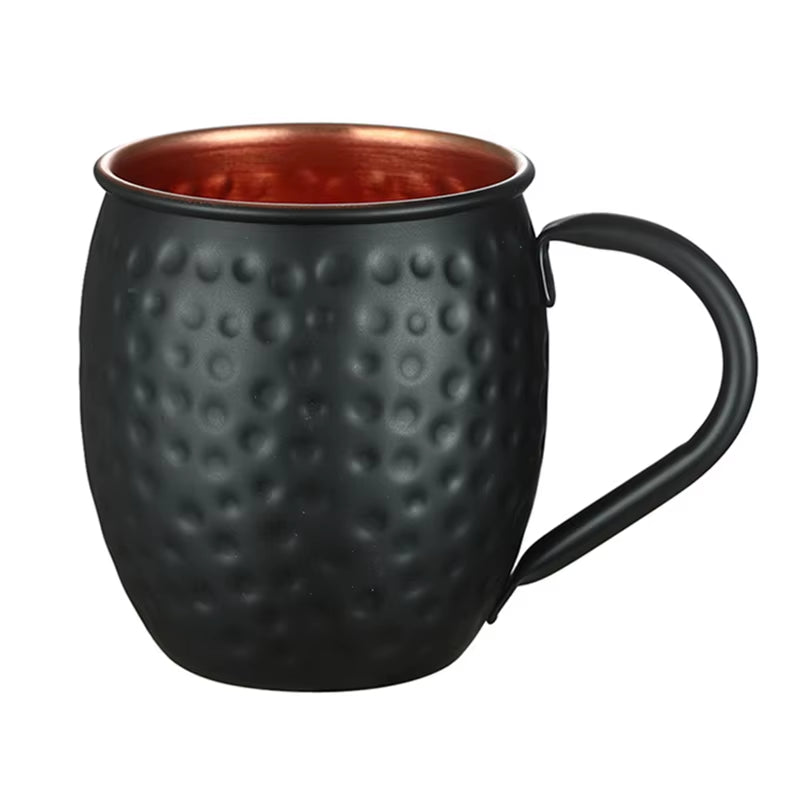 Hammered Copper Plated Stainless Steel Moscow Mule Mug Drum-Type Beer Cup Coffe Cup Water Glass Drinkware