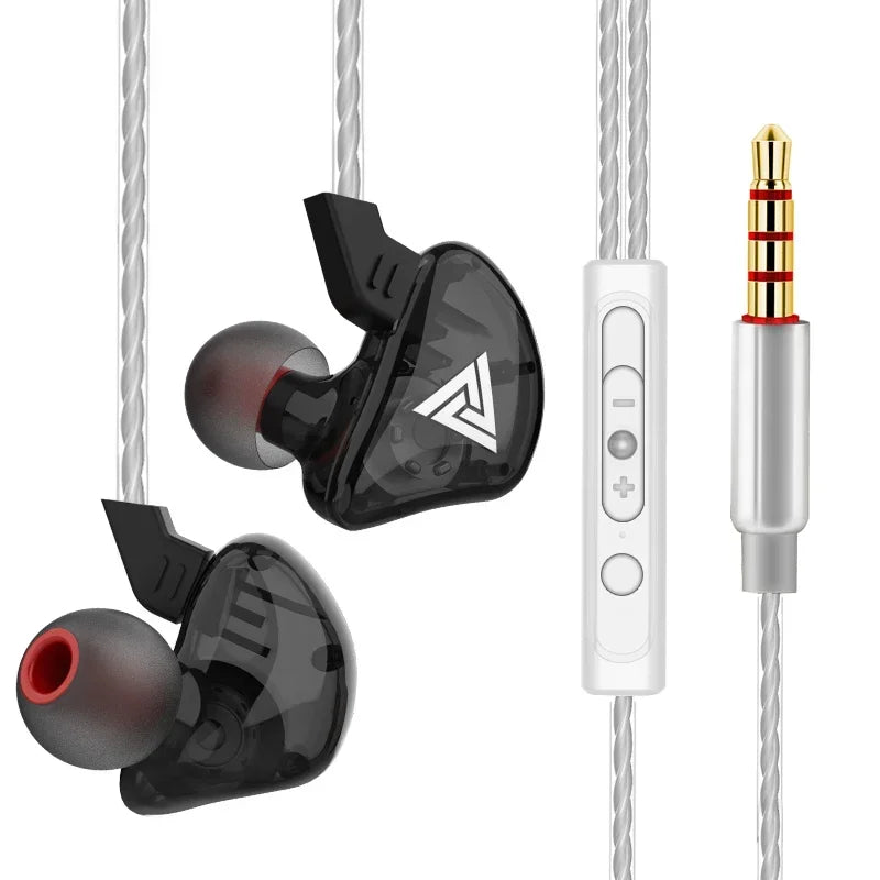 QKZ CK5 File Wired Earphone with Microphone Hifi Music Earphone Professional Gaming and Sports Noise Cancelling Headphones
