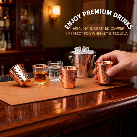 New 100% Copper Cups Pure Solid Moscow Mule PURE Copper Mugs-Shaped 2Oz Cocktail Cups Beer Cup Milk Mug Drinkware