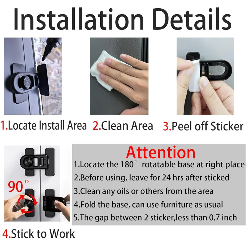 Child Lock Fridge Freezer Locks for Refrigerator Doors Oven Child Safety Lock Oven Baby Proofing Refrigerator Door Safety Locks