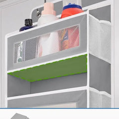 Over Door Hanging Organizer Storage, 5-Tier Closet & Pantry Organizer with 5 Deep Pockets, Heavy Duty Anti-Tilt Design, Holds up to 44 Lbs, No Drill Install for Bedroom, Bathroom, Nursery, Dorm & Small Space