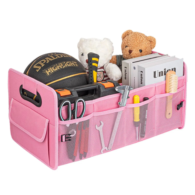 Standard Size Car Trunk Organizer Car Storage with 9 Pockets Collapsible Multi Compartment Waterproof Adjustable Straps for SUV, Truck, Sedan, Minivan