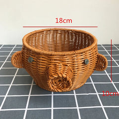 Simulated Animal Imitation Rattan Woven Storage Basket Household Storage Decoration Decoration Fruit Toy Basket Handmade Crafts