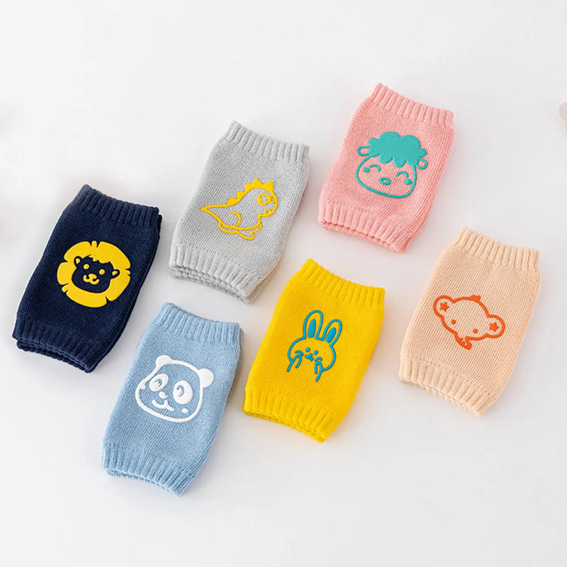 6 Pairs of Baby Crawling Non-Slip Knee Pads for Boys and Girls Cartoon Elastic Toddler Solid Color Knee Pads Four Seasons Warm Accessories Baby Gifts Baby Knee Pad Baby Knee Pads