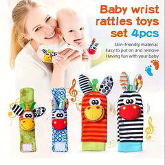 2/4 Counts Interactive Sensory Baby Toys with Sound, Cute Plush Toys and Infant Rattles, Perfect Gifts for Halloween, Christmas and Thanksgiving