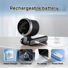 2026 New 3-In-1 Portable Neck & Handheld Fan, 5 Wind Speeds Digital Display, USB Rechargeable Personal Cooling Fan for Summer Outdoor, Travel, Commute, the Battery Has a Large Capacity and Long Endurance