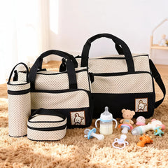 Parent Child Travel Mommy Bag Fashion Crossbody Bag Home Multifunctional Large Capacity Handbag Five Piece Diaper Bag Set
