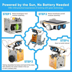 STEM 13-In-1 Education Solar Robot Toys DIY Building Science Experiment Kit for Kids Age 8-12 Solar Powered by Sun Robot Kits