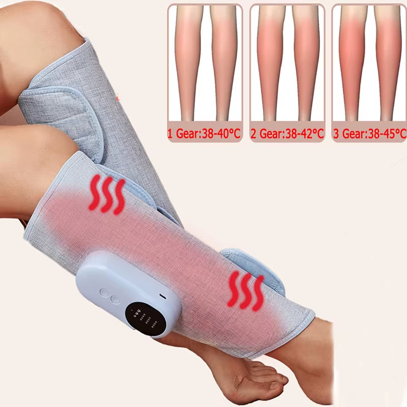 Electric Leg Massager Air Compression Massage Machine Wireless Heat Vibration Calf Massage Blood Circulation Muscle Pain Relief