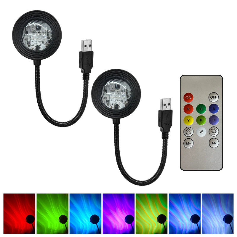 RGB Aurora Led Night Light with Remote Control Starry Sky Galaxy Projector USB 5V for Christmas Home Party Lighting Room Decor