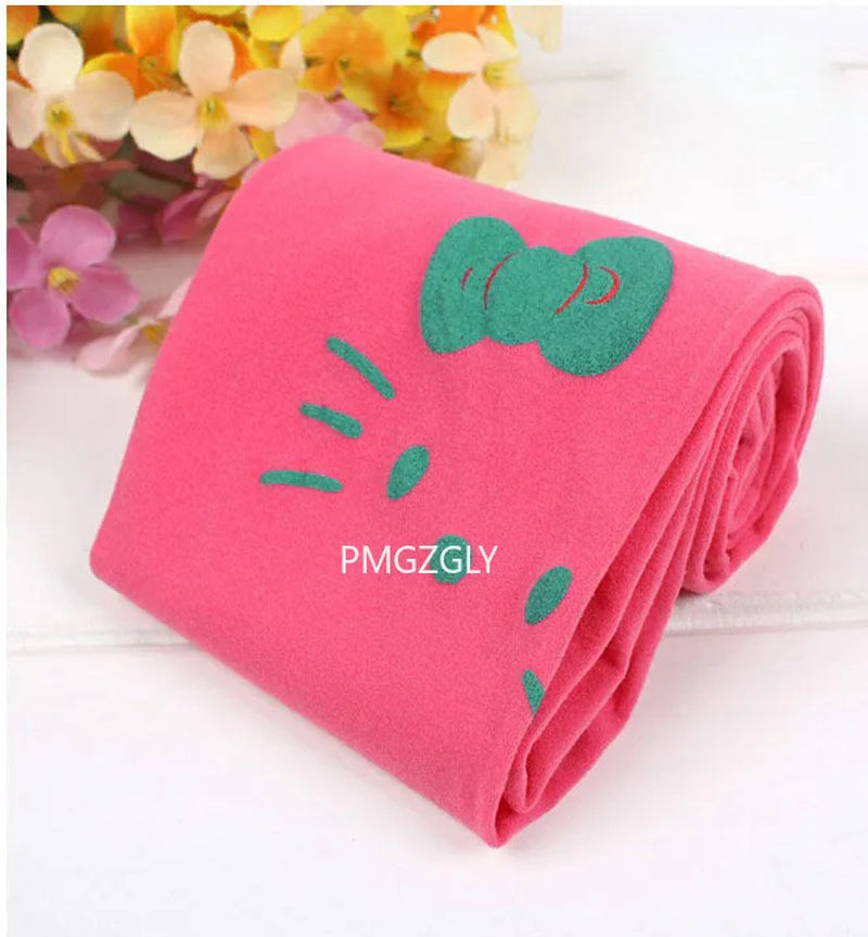 Girl Tights Cat Print Children Kids Pantyhose Velvet Fabric Princess Party Dance Tights Girl Stockings 3-9T Tights Spring Summer
