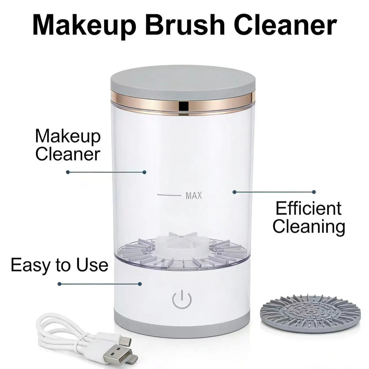 Automatic Electric Makeup Brush Cleaner, Efficient Energy-Saving Design, Multi-Function Beauty Tool, Ideal for Daily Use, Automatic Brush Washer