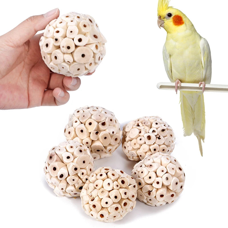 Parrot Chewing Toy Ball Chew Shred Foraging Bird Cage Accessories for Parakeet Parrotlet Lovebird Budgies Conure Cockatiel