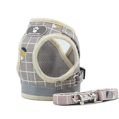 Dog and Cat Harness Reflective Puppy Kitten Collars Breathable Mesh Vest Adjustable Small Dog Cat Vest Harnesses Leash Pug Pet Supplies